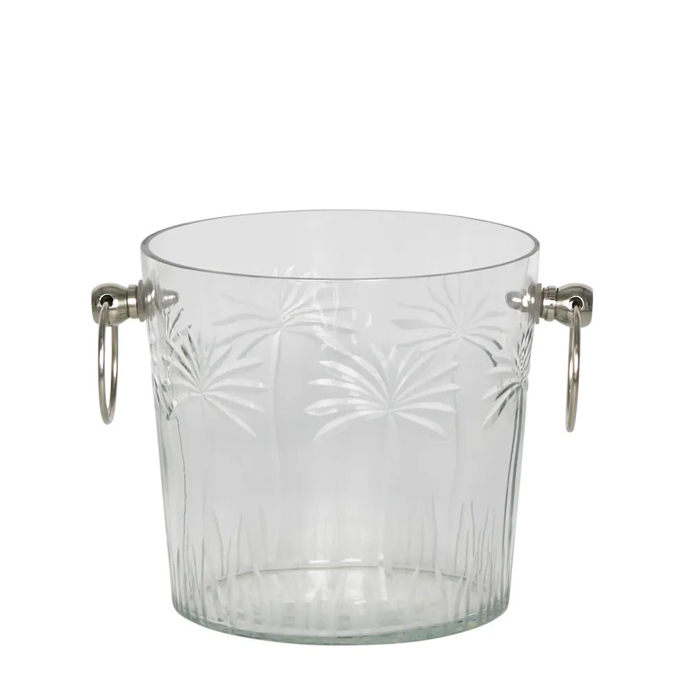 Minerva Palm Glass Ice Bucket Small