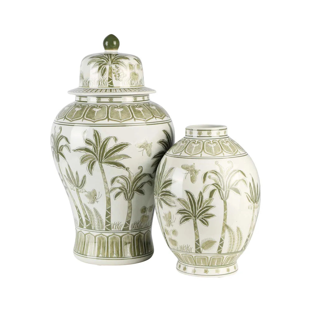 Amara Plantation Temple Jar Palm Green