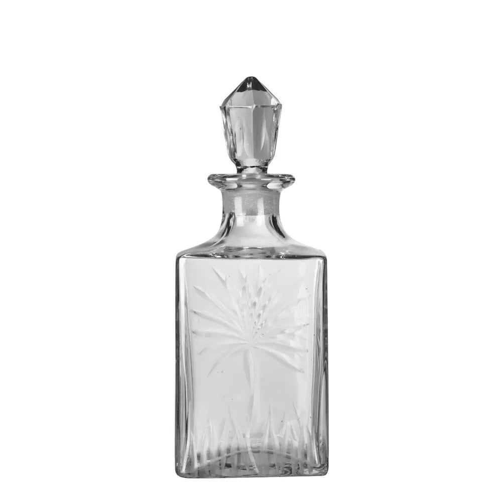 Minerva Palm Glass Decanter Small
