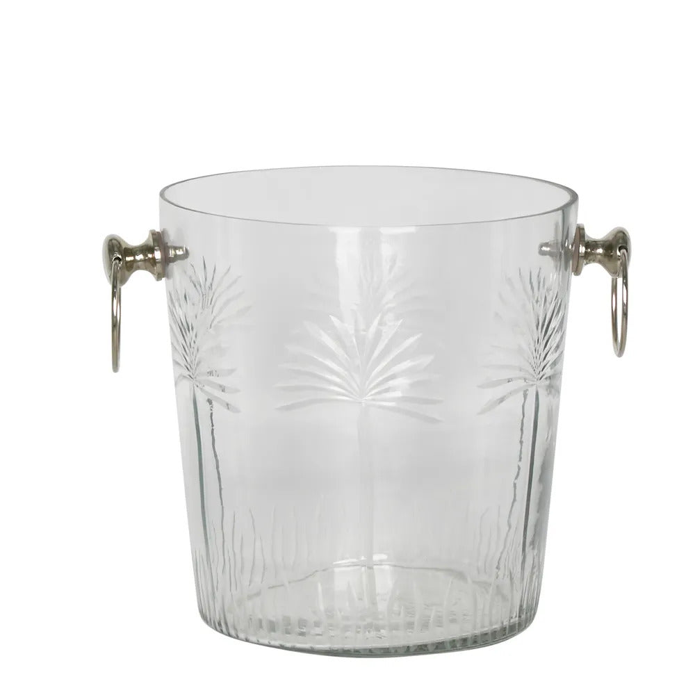 Minerva Palm Glass Ice Bucket Large