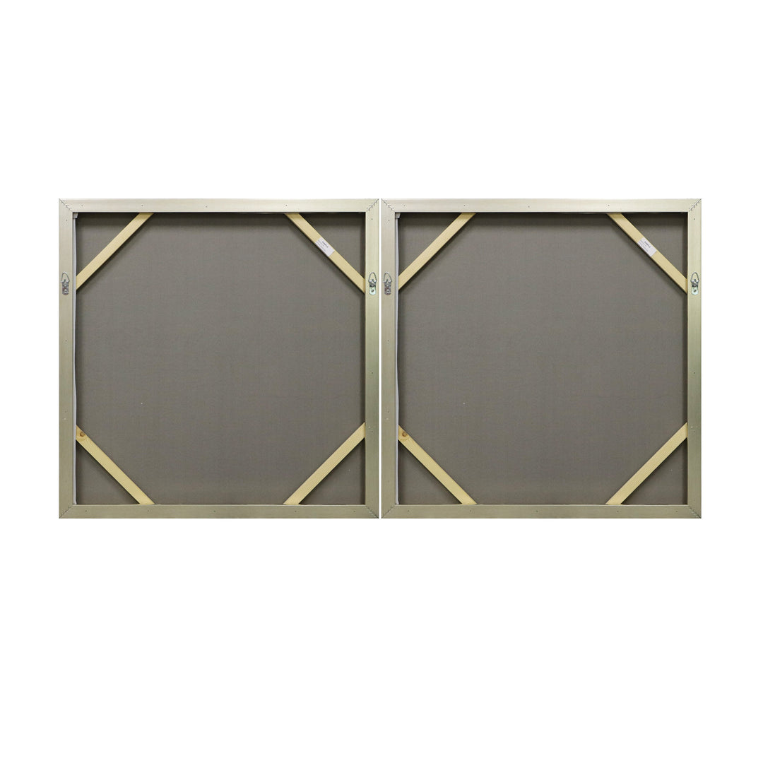 Kyrah Waves Handpainted Canvas With Natural Frame Set 2