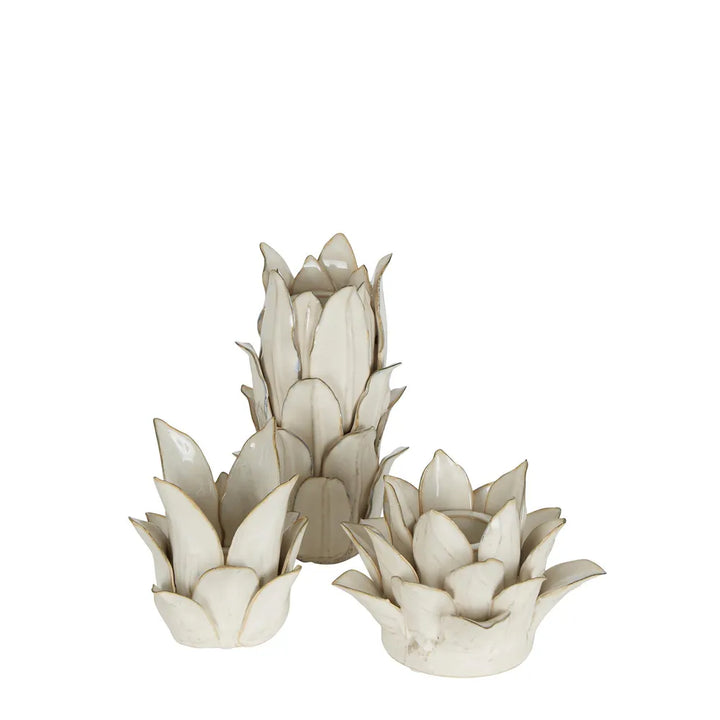 Celia Ceramic Flower Tea Light Holder Short