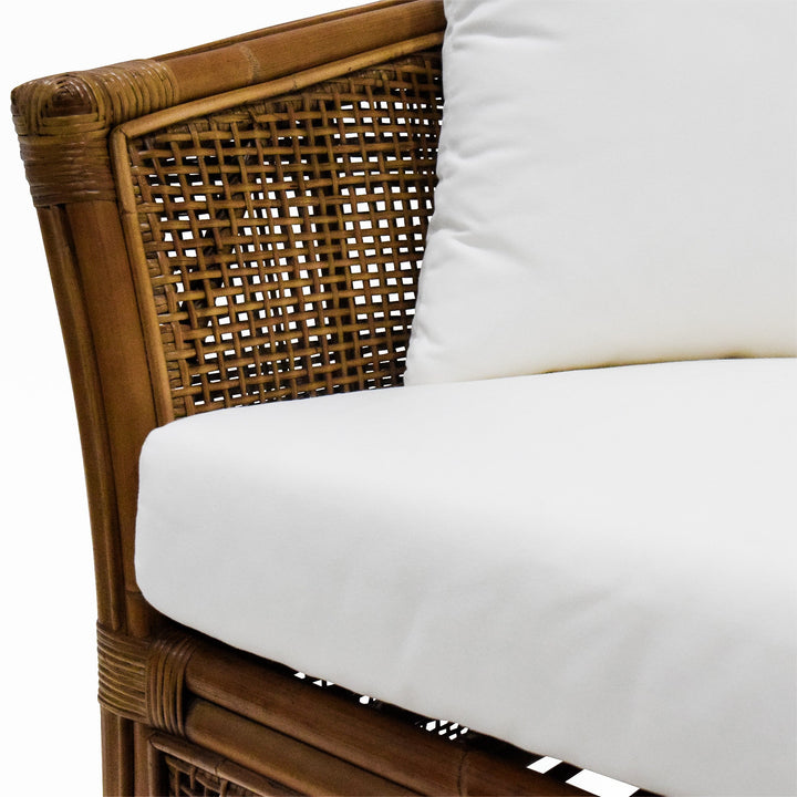 Cayman 2 Seat Rattan Sofa Cream Cushion