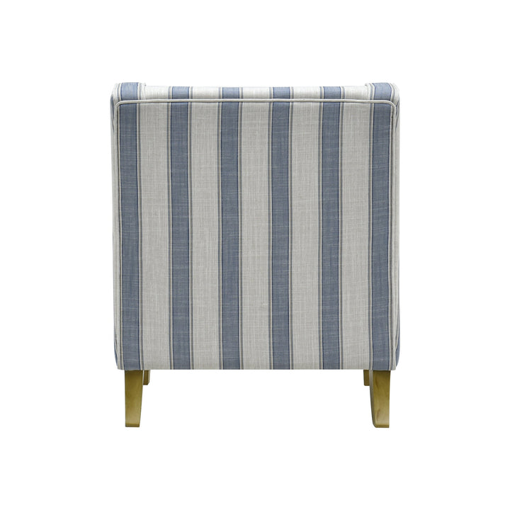 Bondi Armchair Blue Sky Stripe W/Blue Piping