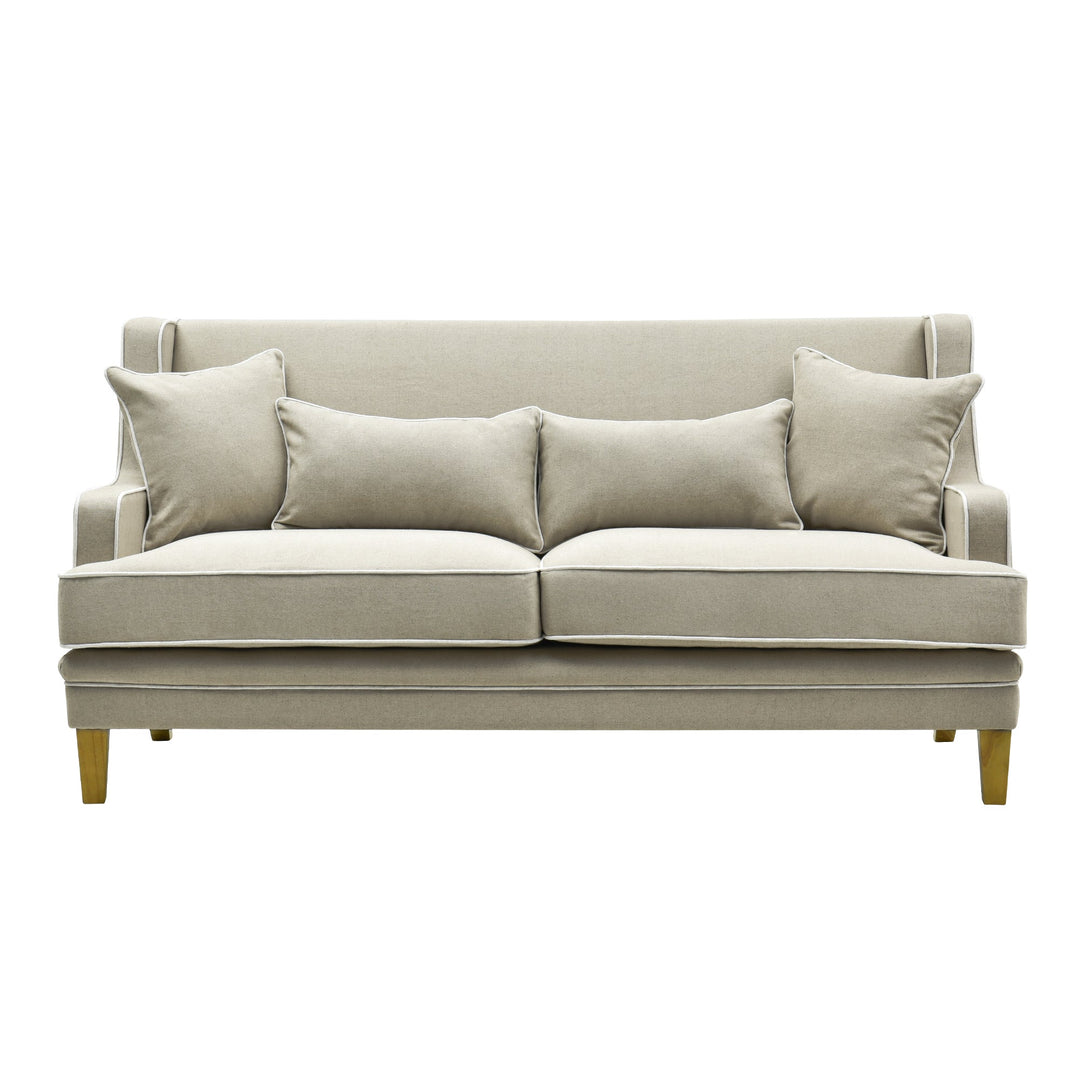 Bondi 2.5 Seat Sofa Natural with White Piping