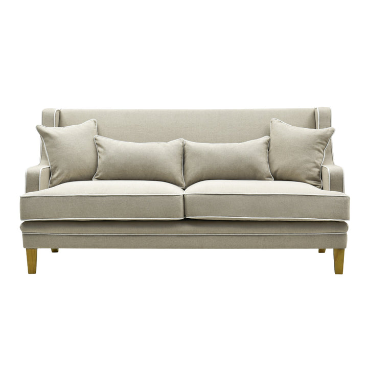 Bondi 2.5 Seat Sofa Natural with White Piping