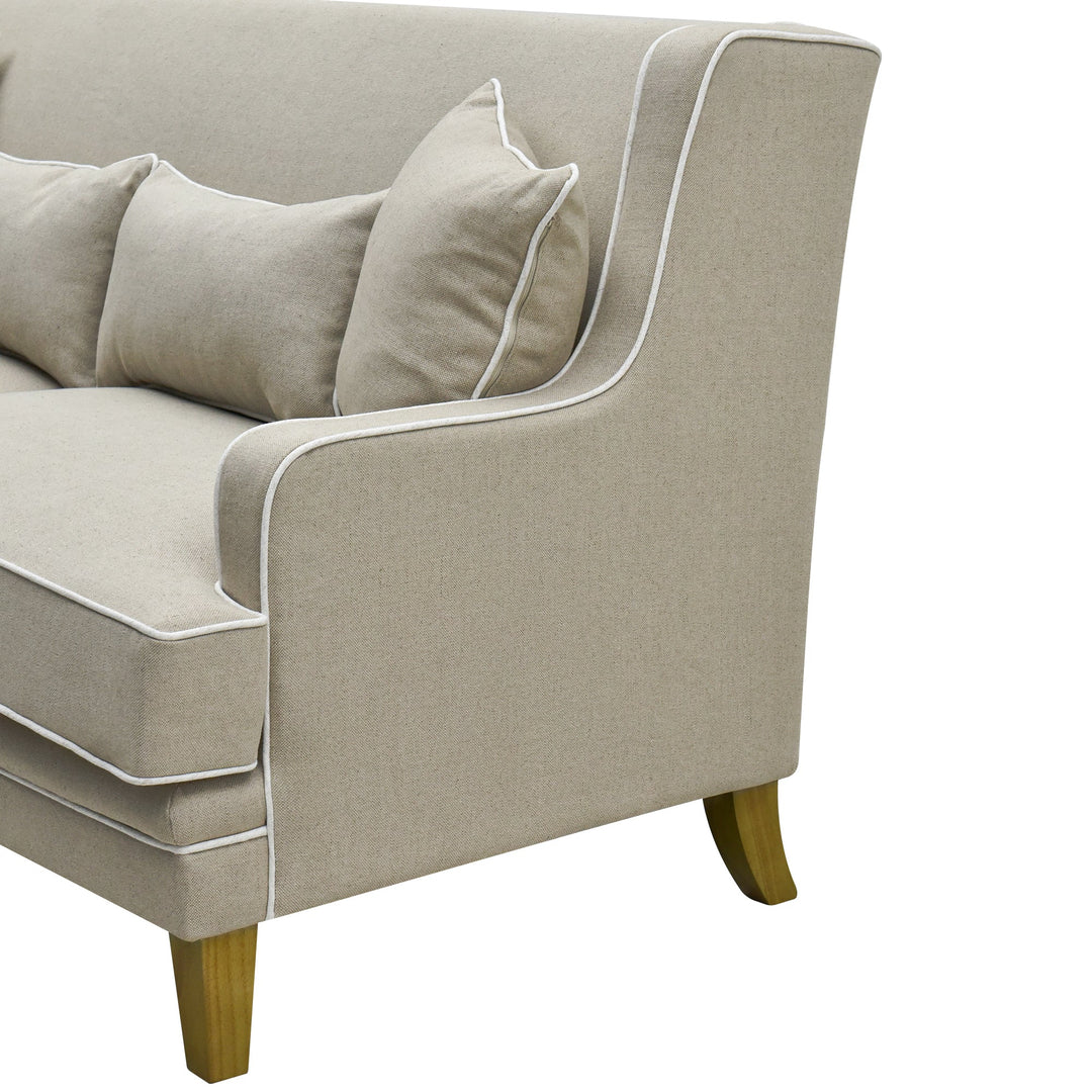 Bondi 2.5 Seat Sofa Natural with White Piping
