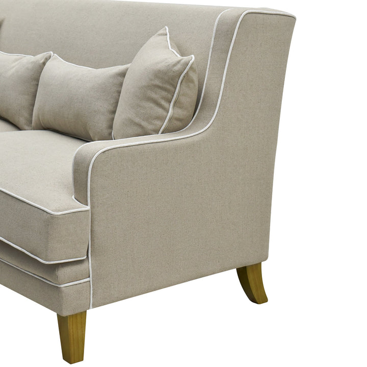 Bondi 2.5 Seat Sofa Natural with White Piping