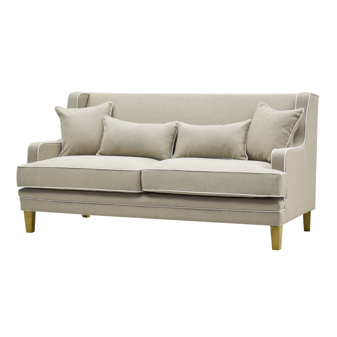 Bondi 2.5 Seat Sofa Natural with White Piping