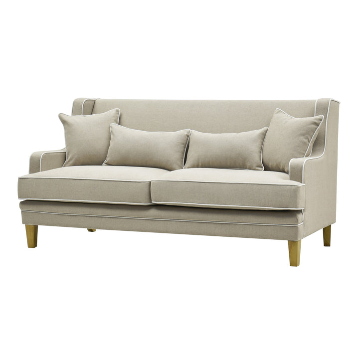 Bondi 2.5 Seat Sofa Natural with White Piping