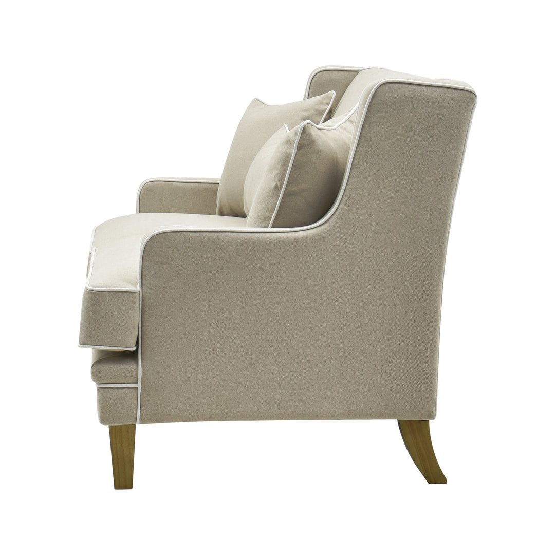 Bondi 2.5 Seat Sofa Natural with White Piping