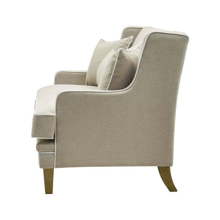 Bondi 2.5 Seat Sofa Natural with White Piping