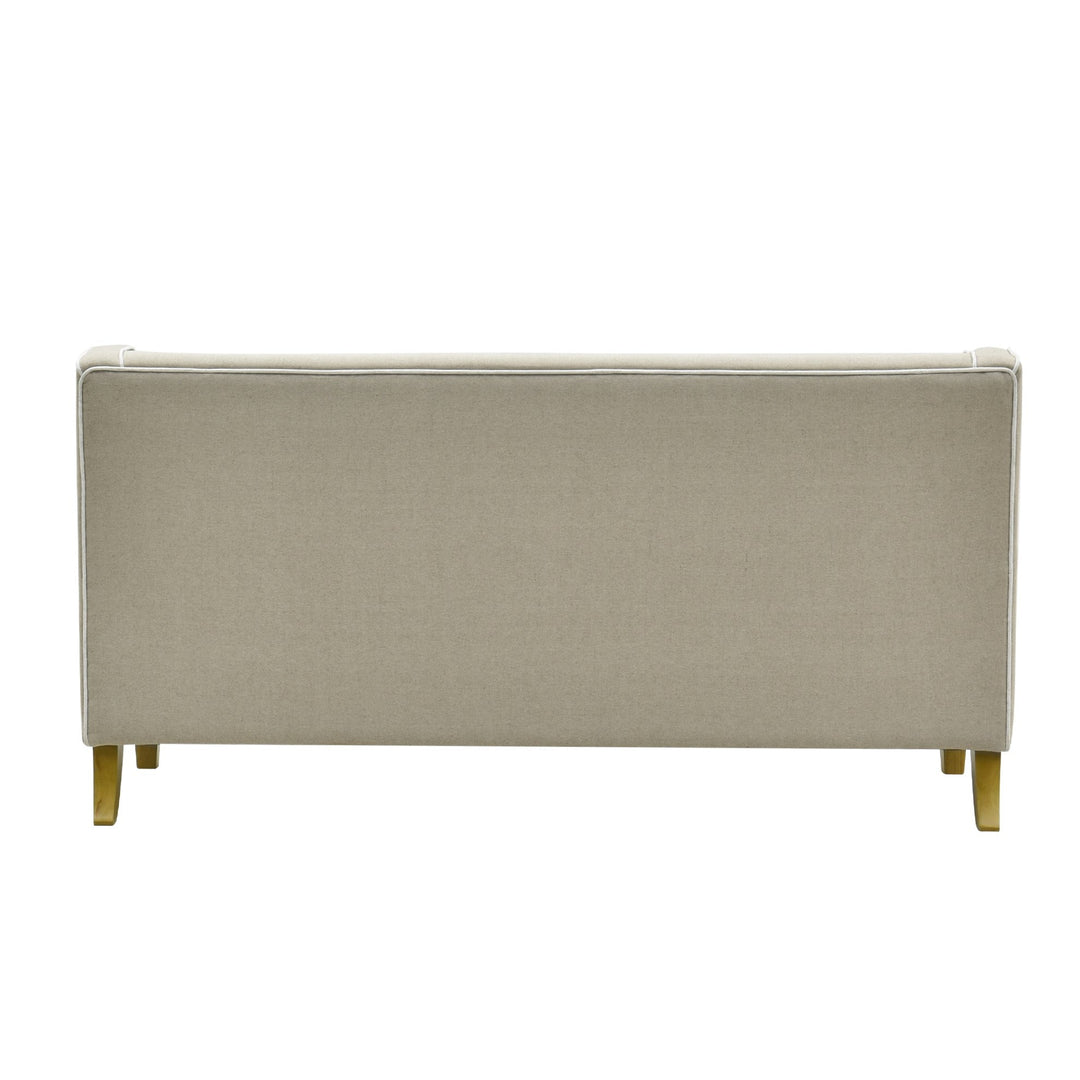 Bondi 2.5 Seat Sofa Natural with White Piping
