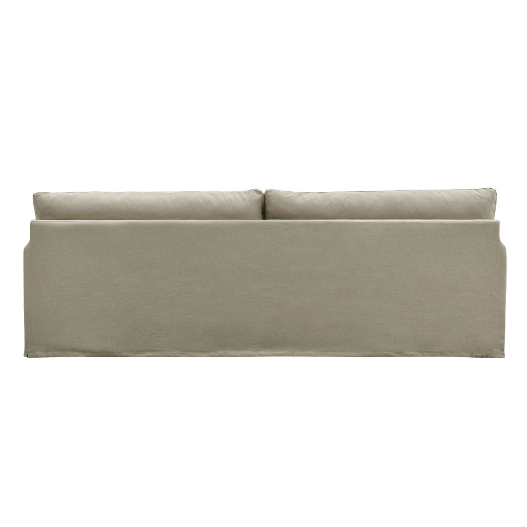 Slip Cover Only - Byron 4 Seat Hamptons Sofa Natural w/White piping Linen Blend