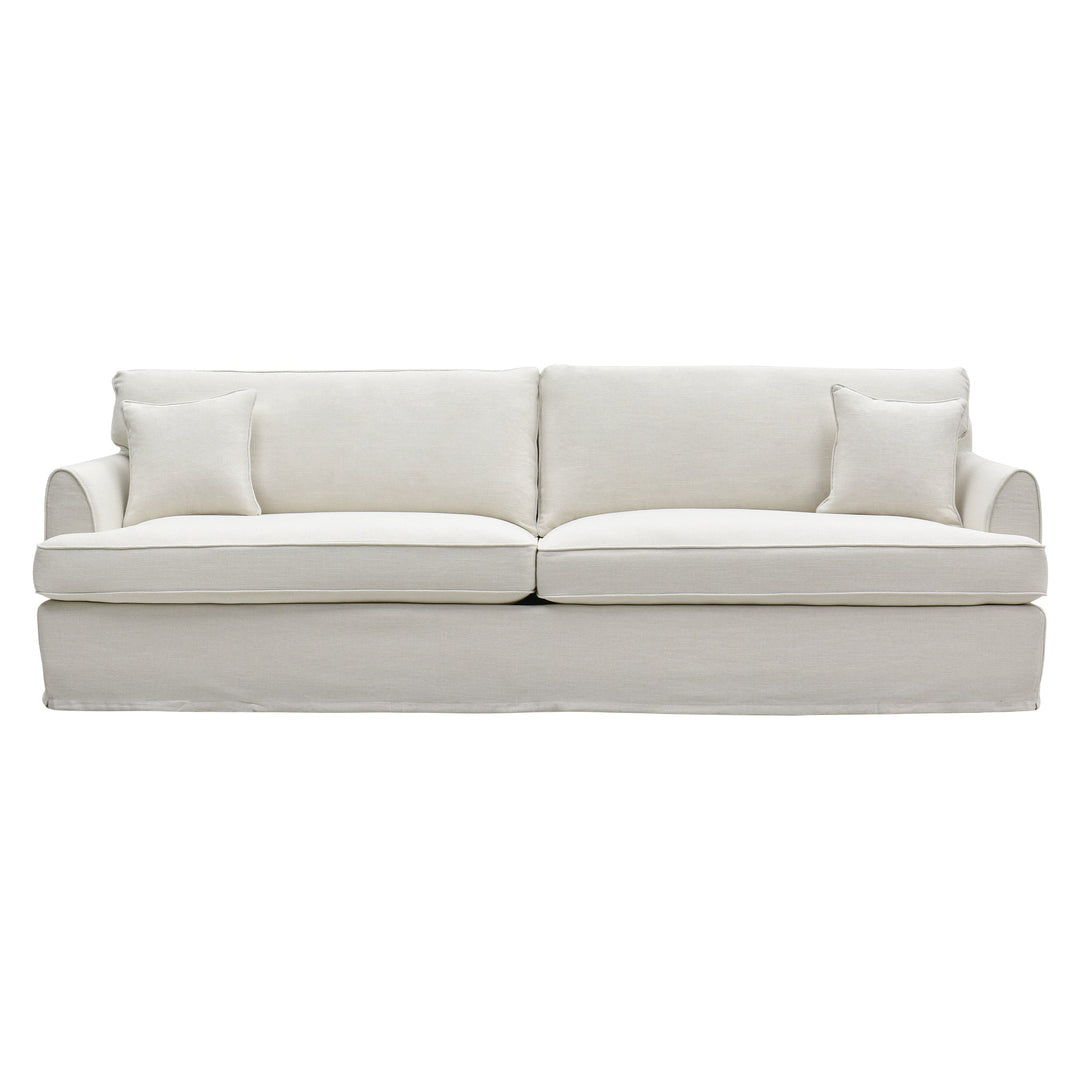 Slip Cover Only - Clovelly 4 Seat Hamptons Sofa Ivory Linen Blend