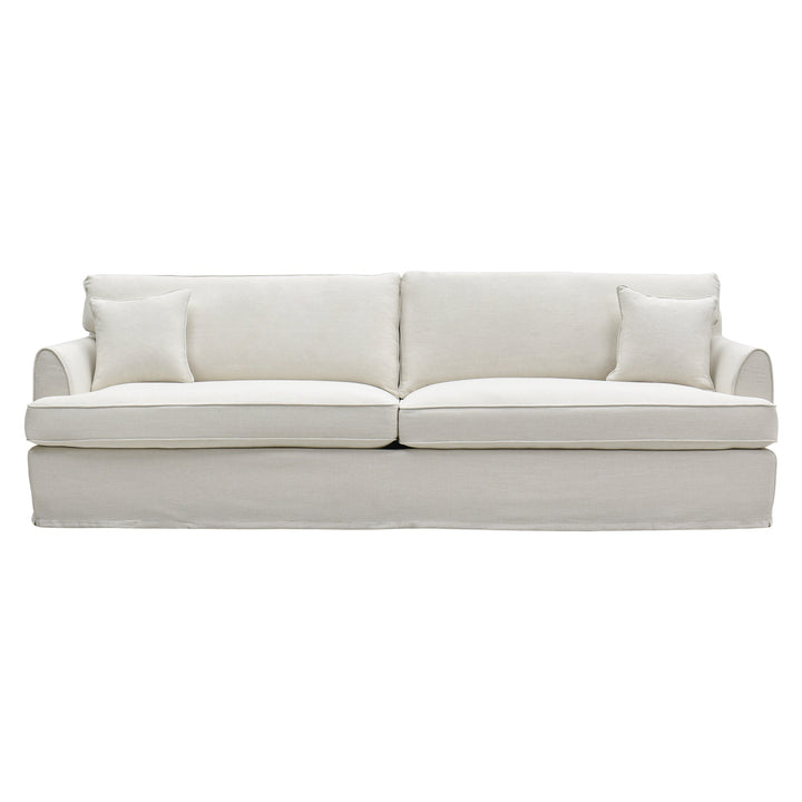 Slip Cover Only - Clovelly 4 Seat Hamptons Sofa Ivory Linen Blend