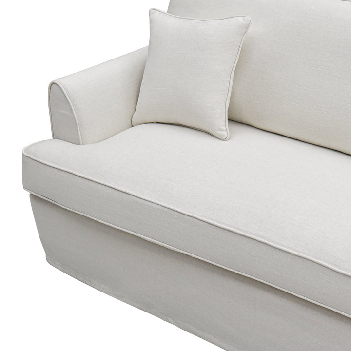Slip Cover Only - Byron 4 Seat Hamptons Sofa Ivory Linen Blend