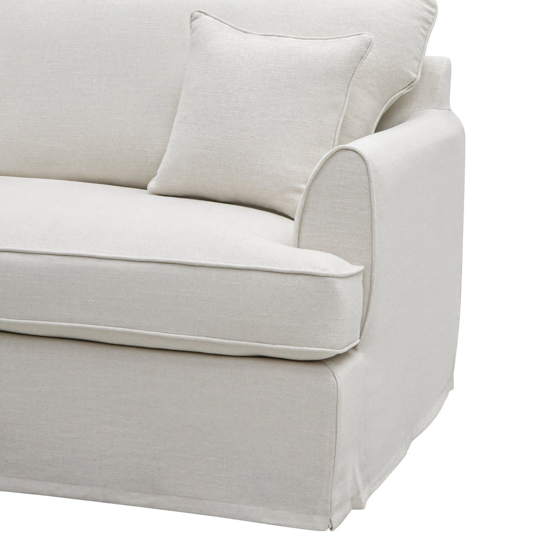 Slip Cover Only - Clovelly 4 Seat Hamptons Sofa Ivory Linen Blend