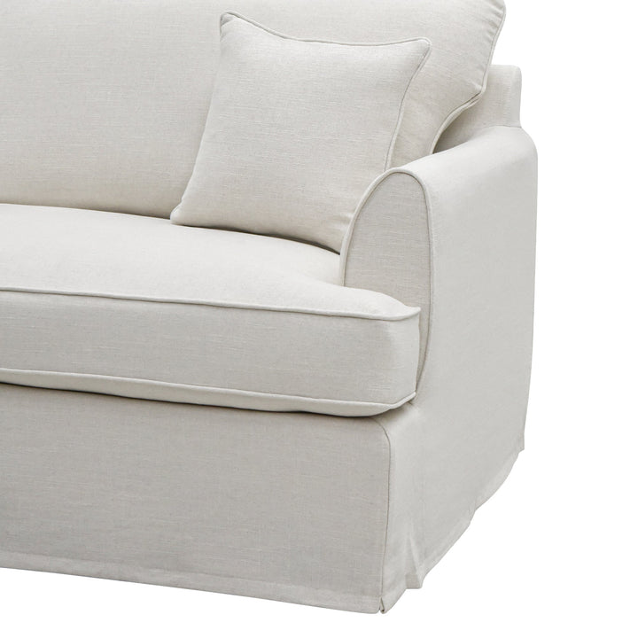 Slip Cover Only - Clovelly 4 Seat Hamptons Sofa Ivory Linen Blend