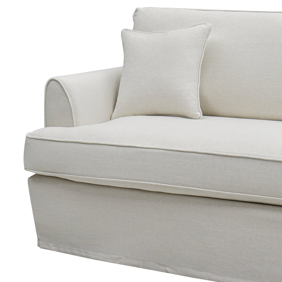 Slip Cover Only - Clovelly 4 Seat Hamptons Sofa Ivory Linen Blend