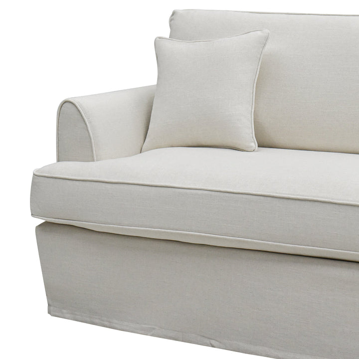 Slip Cover Only - Byron 4 Seat Hamptons Sofa Ivory Linen Blend