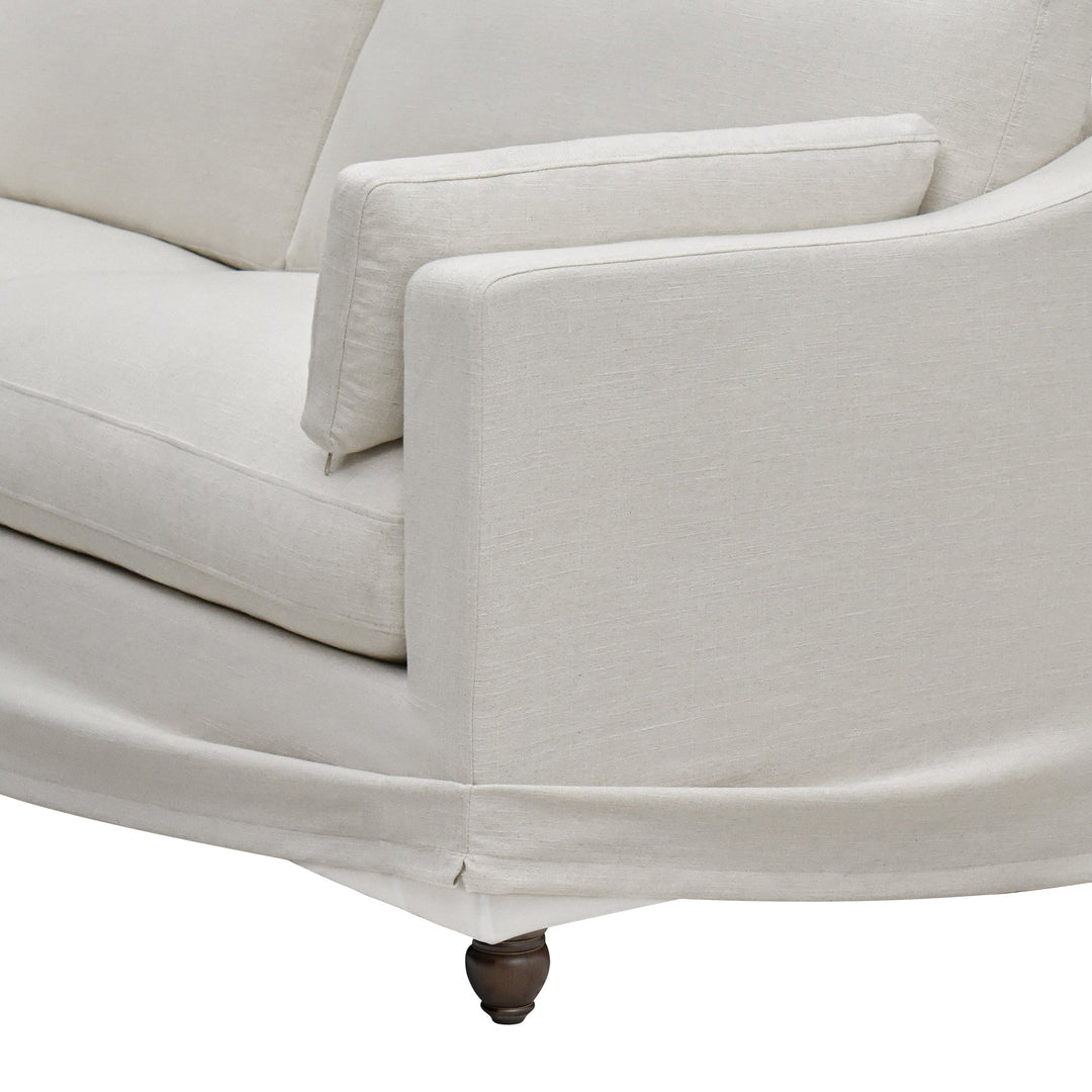Clovelly 4 Seat Hamptons Sofa Ivory Linen Blend