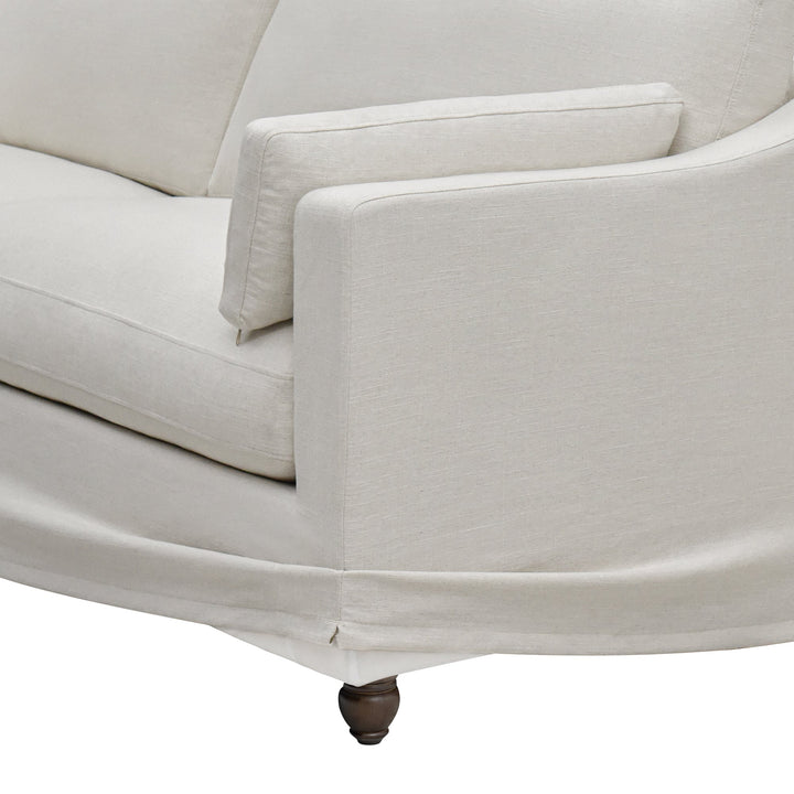 Clovelly 4 Seat Hamptons Sofa Ivory Linen Blend