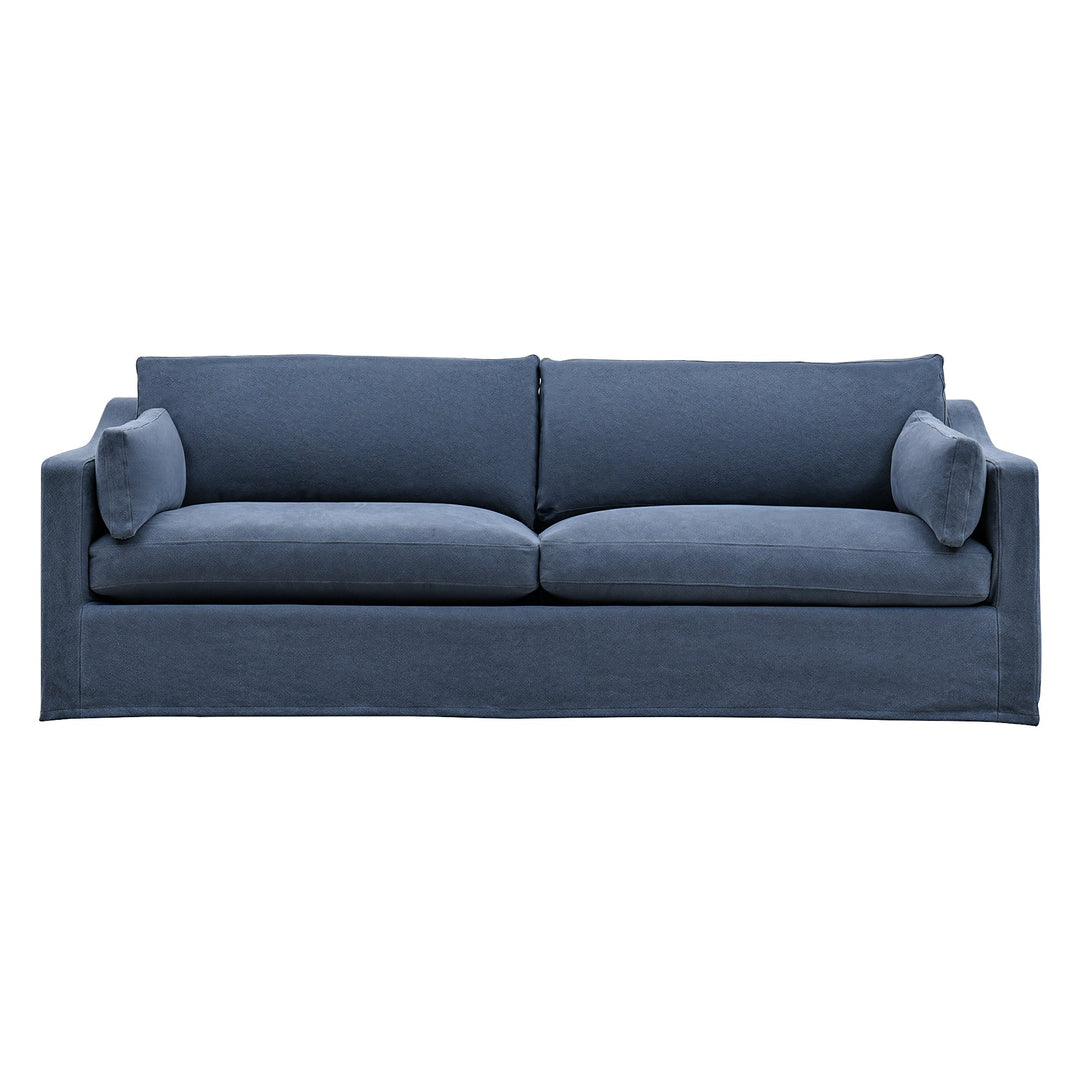 Clovelly 2 Seat Hamptons Sofa Navy Linen Blend