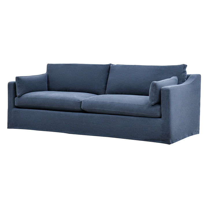 Clovelly 4 Seat Hamptons Sofa Navy Linen Blend