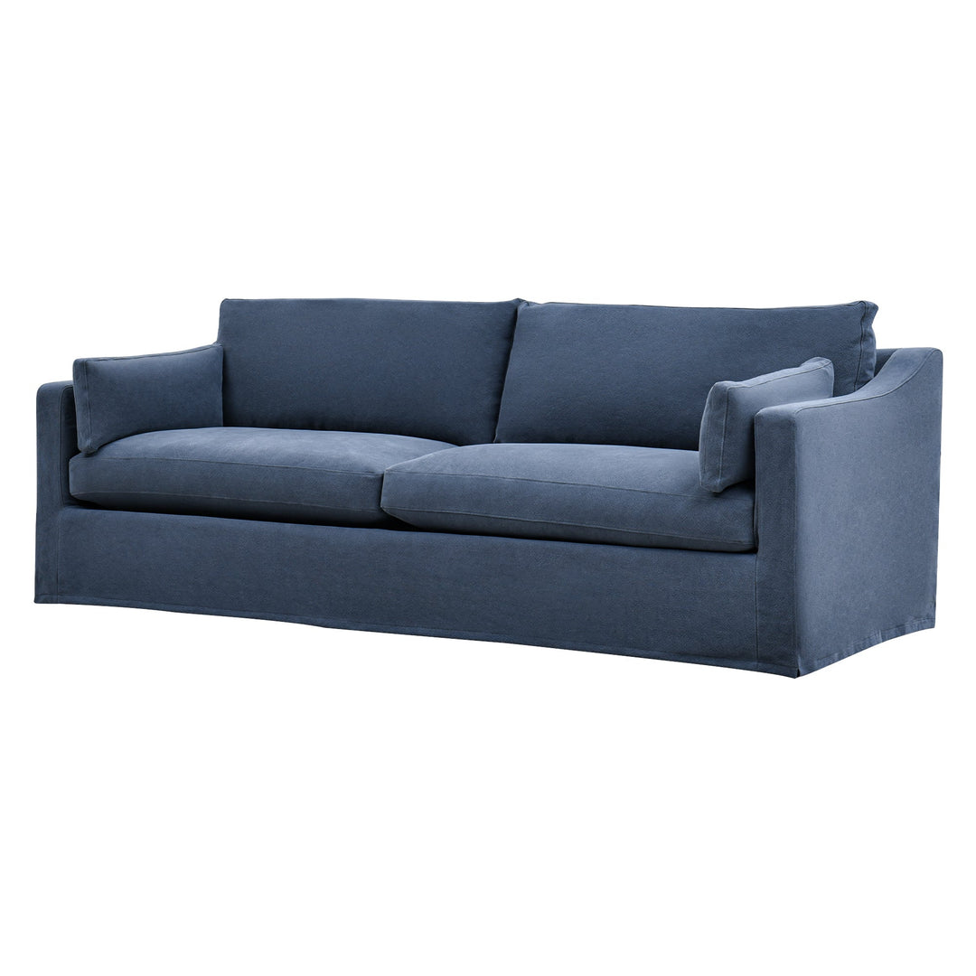 Clovelly 3 Seat Hamptons Sofa Navy Linen Blend