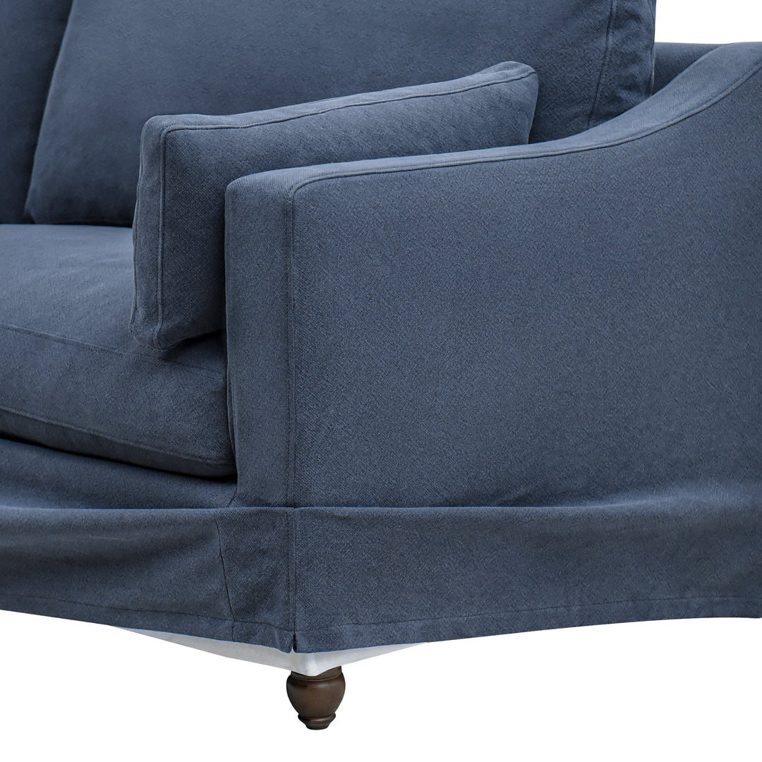 Clovelly 2 Seat Hamptons Sofa Navy Linen Blend