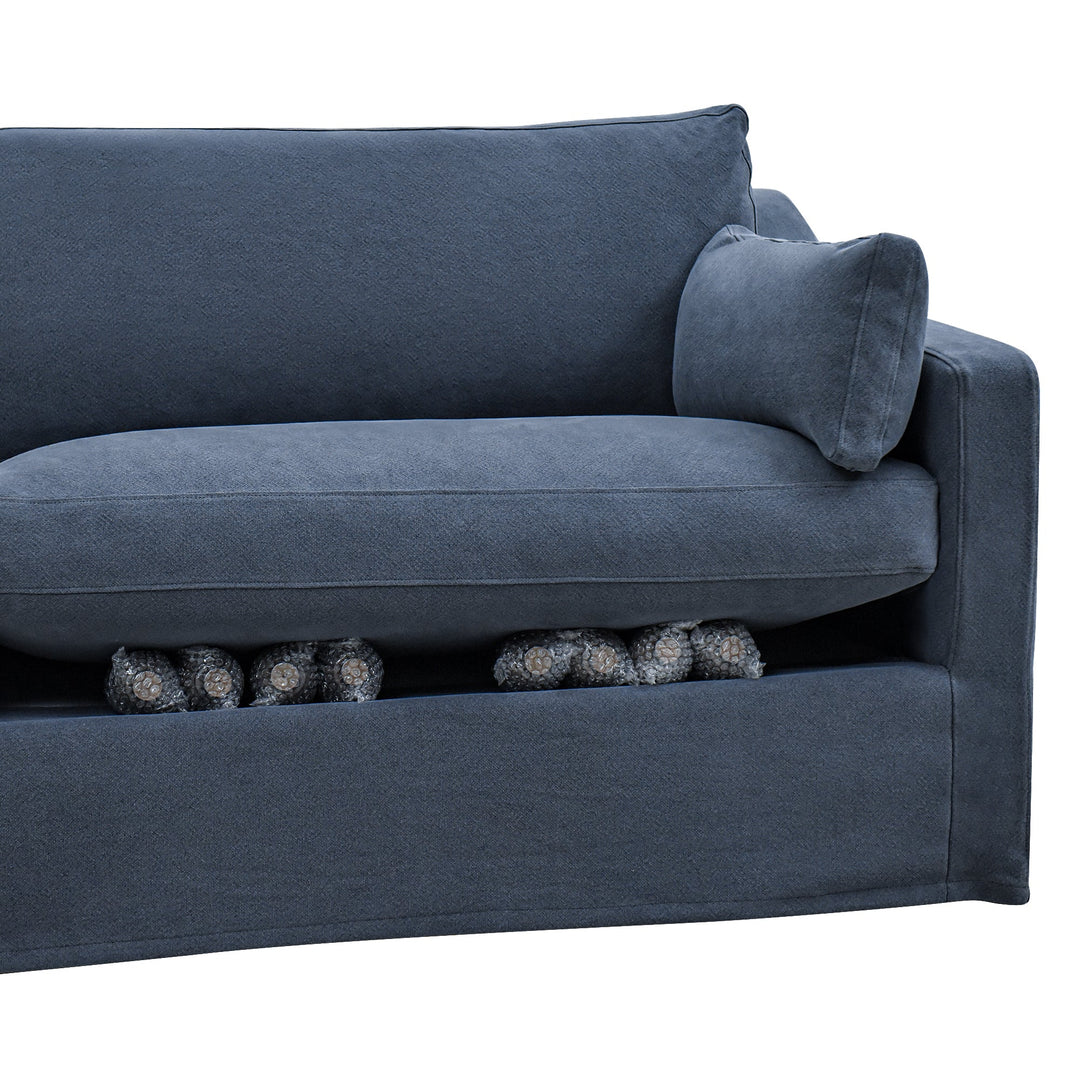 Clovelly 3 Seat Hamptons Sofa Navy Linen Blend