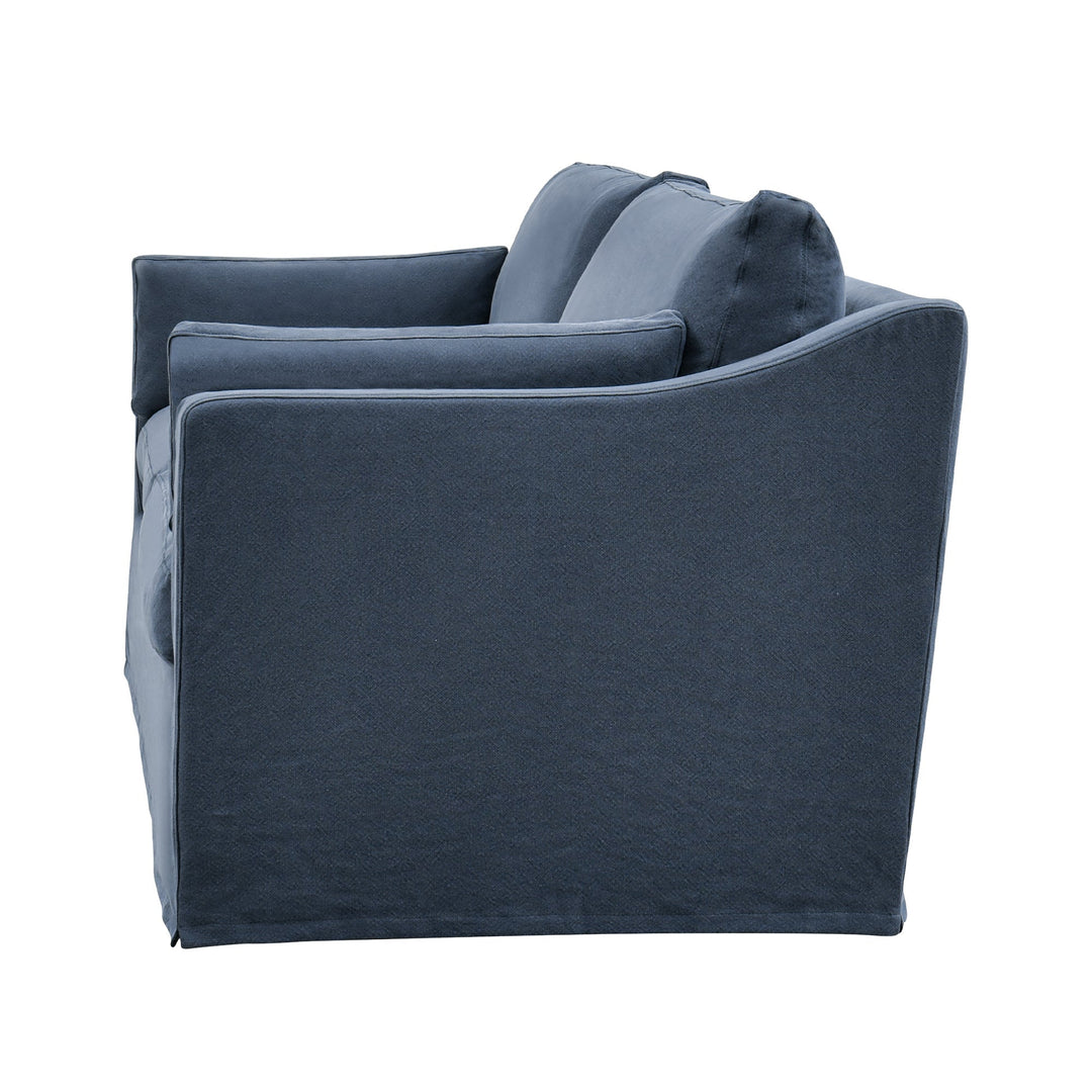 Clovelly 3 Seat Hamptons Sofa Navy Linen Blend