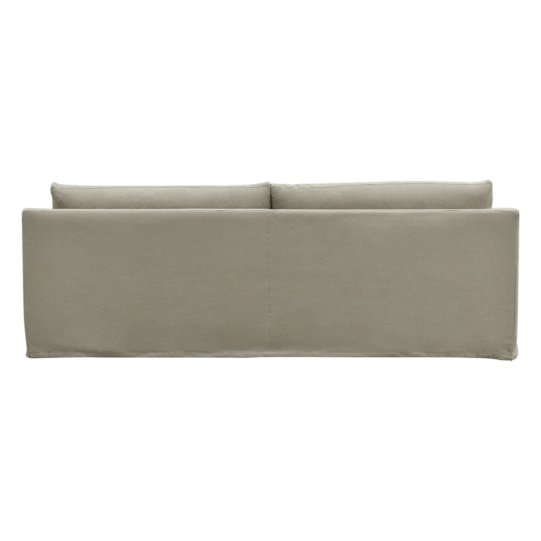 Slip Cover Only - Clovelly 4 Seat Hamptons Sofa Natural W/White piping Linen Blend