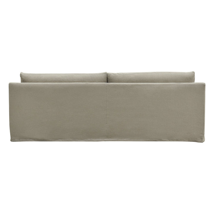 Slip Cover Only - Clovelly 4 Seat Hamptons Sofa Natural W/White piping Linen Blend