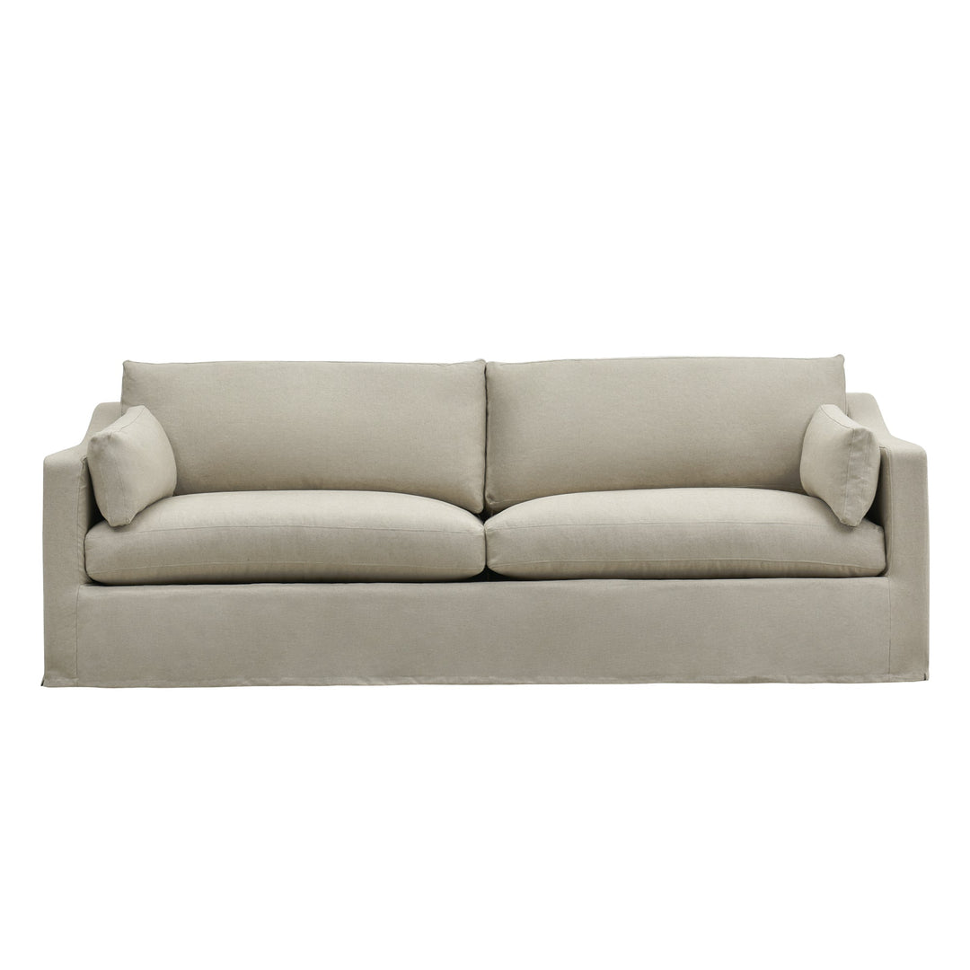 Slip Cover Only - Clovelly 4 Seat Hamptons Sofa Natural W/White piping Linen Blend