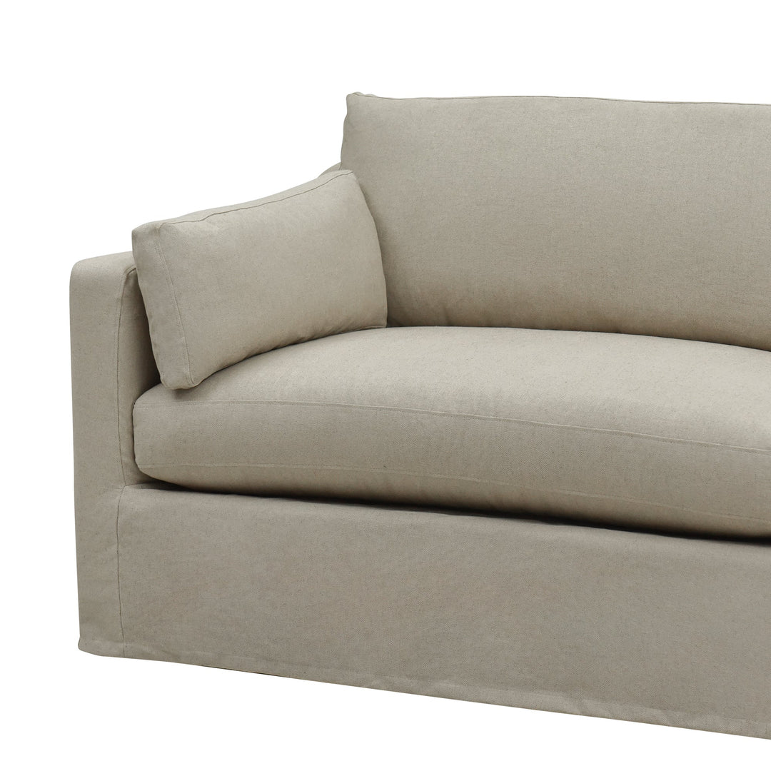 Slip Cover Only - Clovelly 4 Seat Hamptons Sofa Natural W/White piping Linen Blend