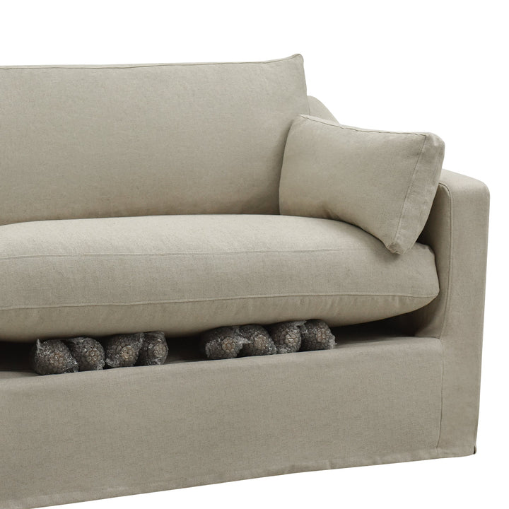 Clovelly 4 Seat Hamptons Sofa Natural Linen Blend