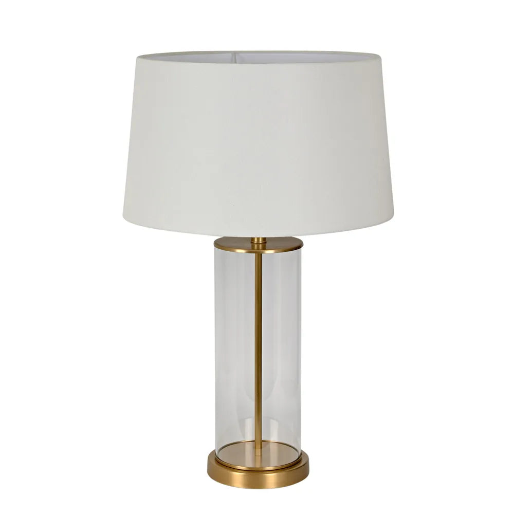 Iris Glass Table Lamp Base Aged Brass