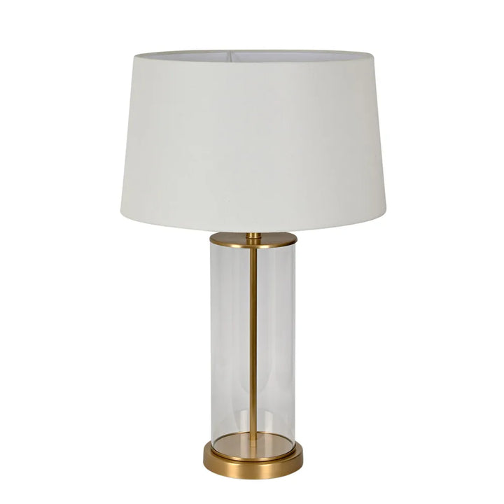 Iris Glass Table Lamp Base Aged Brass