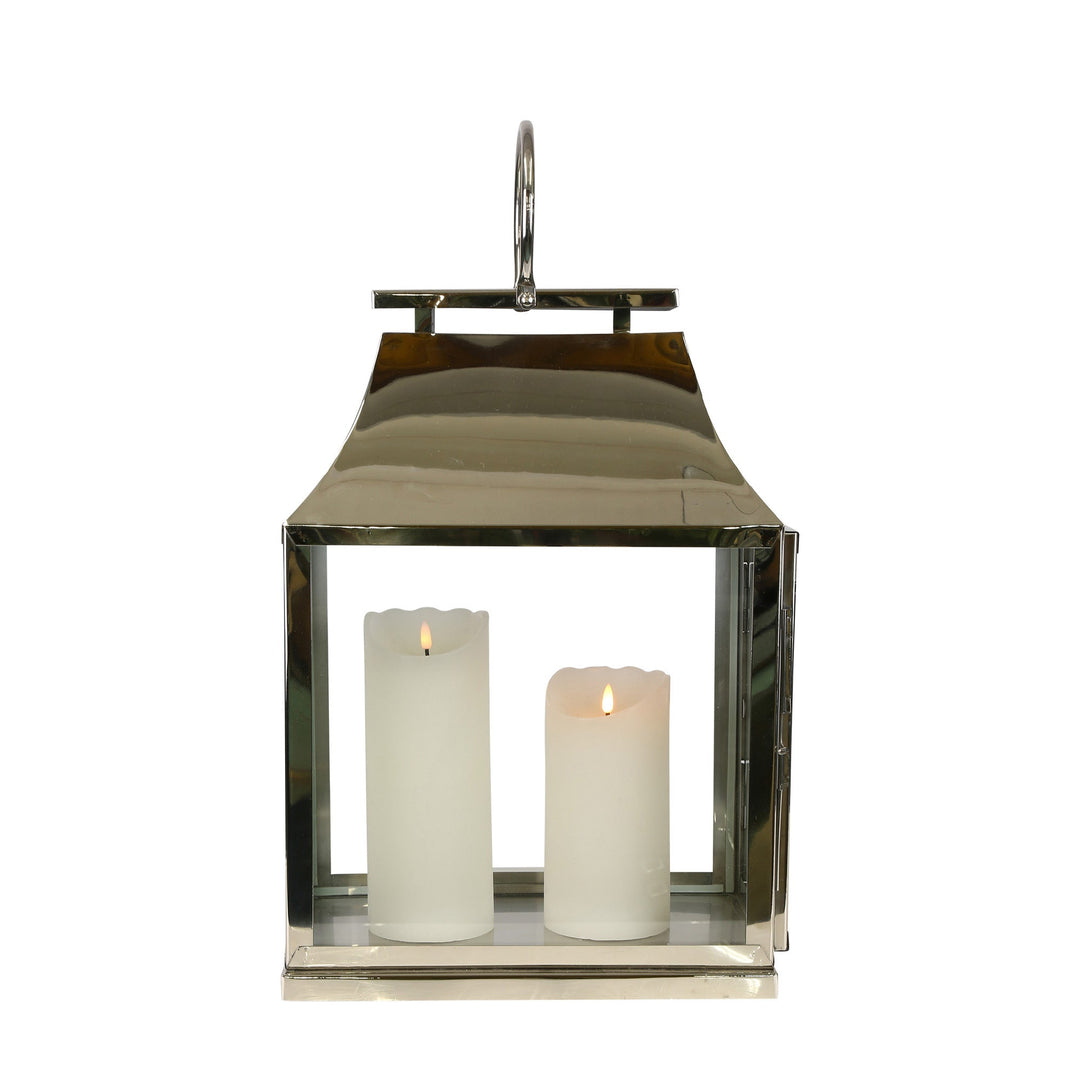 Crescent Silver Hurricane Lantern Small