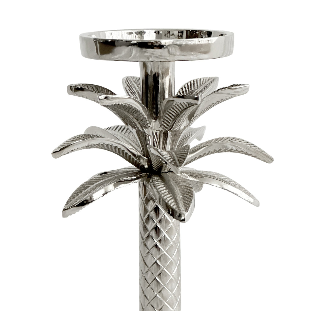 Raffles Palm Candle Stick Silver Medium