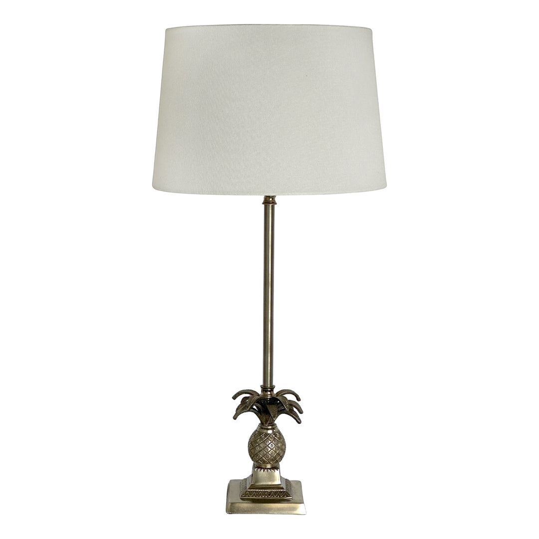 Caribbean Pineapple Table Lamp Base Antique Silver