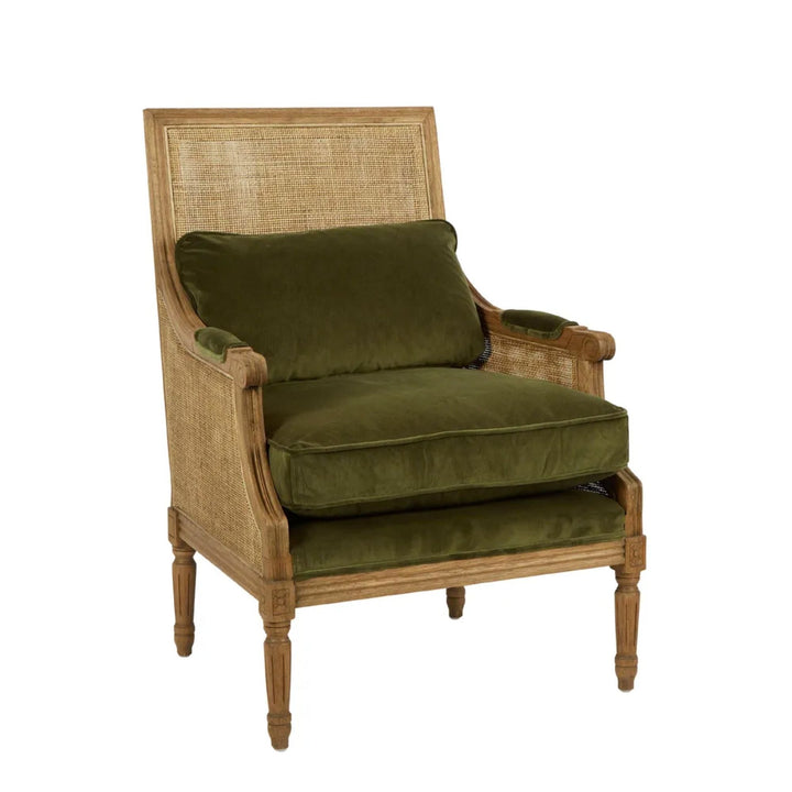 Keahi Oak Armchair W/ Green Cushions