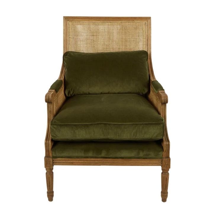 Keahi Oak Armchair W/ Green Cushions