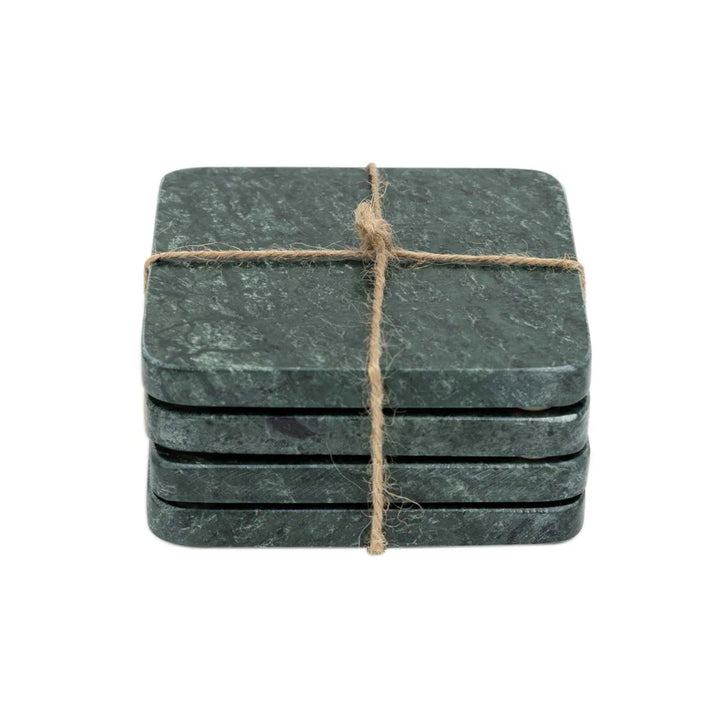 Graze Marble Coaster Square Green