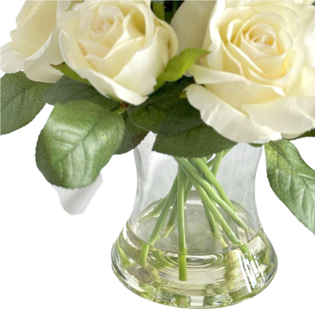 Rose in Glass Vase White