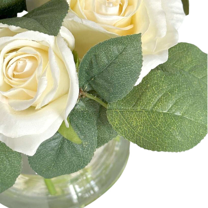 Rose in Glass Vase White