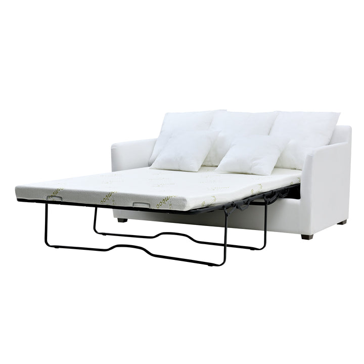 Noosa 2.5 Seat Sofa Bed Grey W/ White Piping