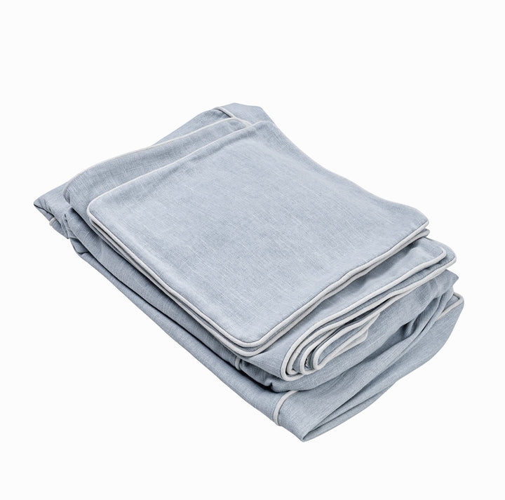 Slip Cover Only - Noosa 2.5 Seat Hamptons Sofa Beach W/White Piping Linen Blend